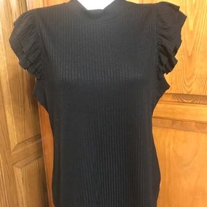 Jessica Simpson Size XL Black Ribbed Blouse
